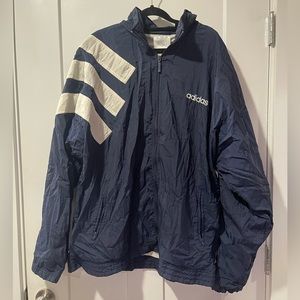 navy and white Adidas track jacket, M 3XL